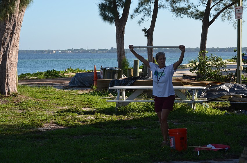 Ronda Ryan demonstrates how to set up the equipment used for searching.