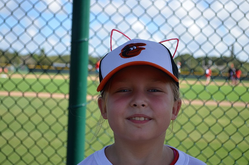 Jordan added her own personal flare to her ball cap.