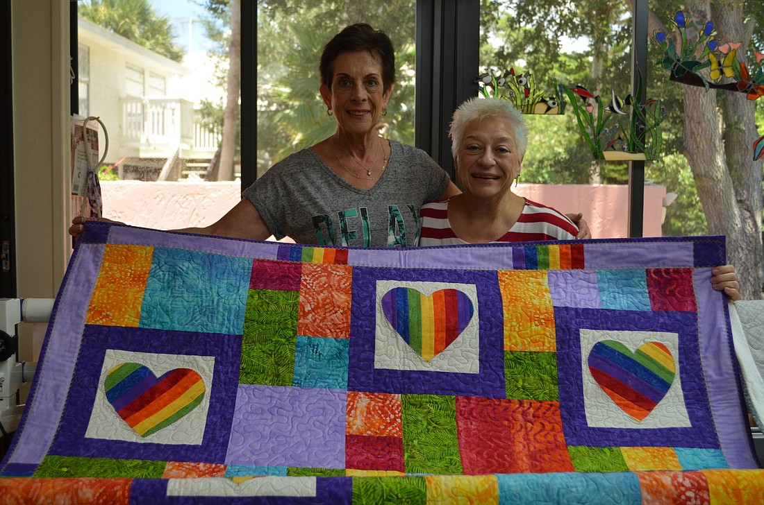 Long-time friends Sharon Stephens and Van Withey bonded over quilts and wanted to help the victims in Orlando heal with these quilts.