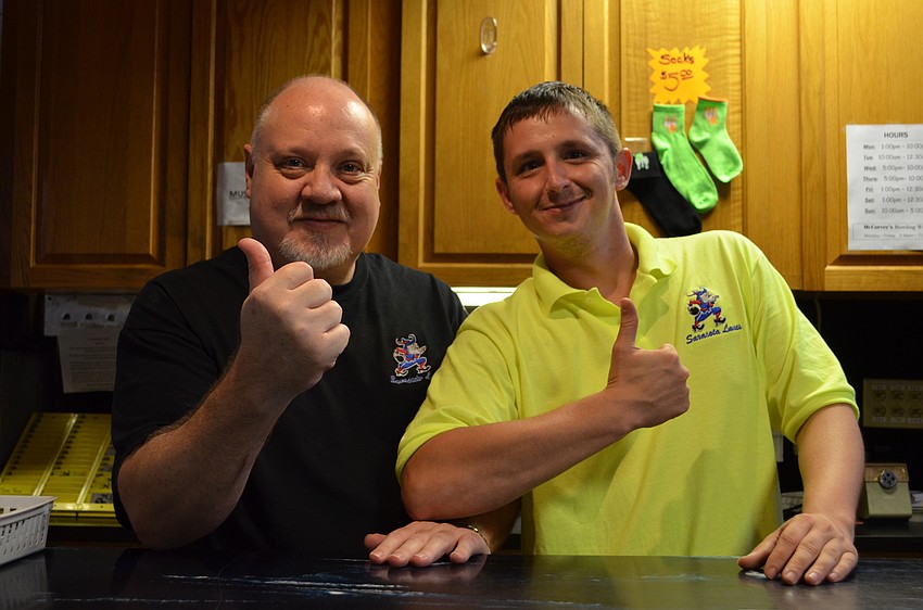 Terry Wood and Dennis Driggers of Sarasota Lanes.