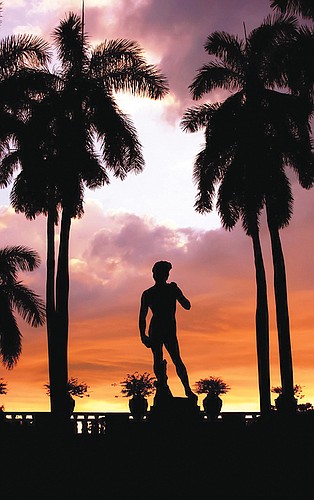 Barbara Knowles captured this shot of a David statue at sunset on a rainy evening at the Ringling Museum of Art.