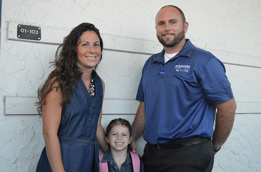 Parents Stephanie and Nick Horne send off Audriana for her first day of Kindergarten.