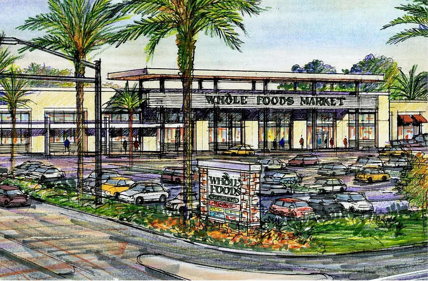 The new Whole Foods would open adjacent to a Wawa gas station. Courtesy rendering.