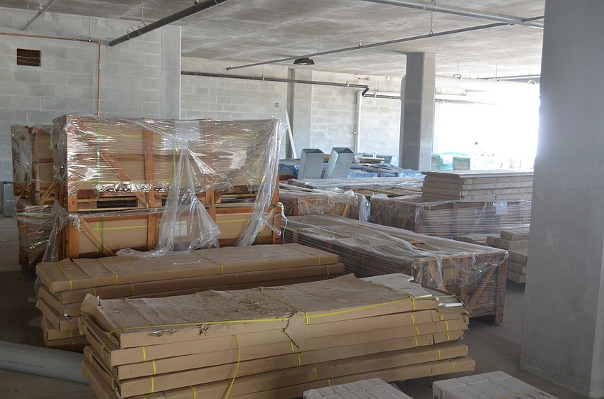 Construction materials ready to be applied to the $24 million Zota Beach Resort project a 4711 Gulf of Mexico Drive.