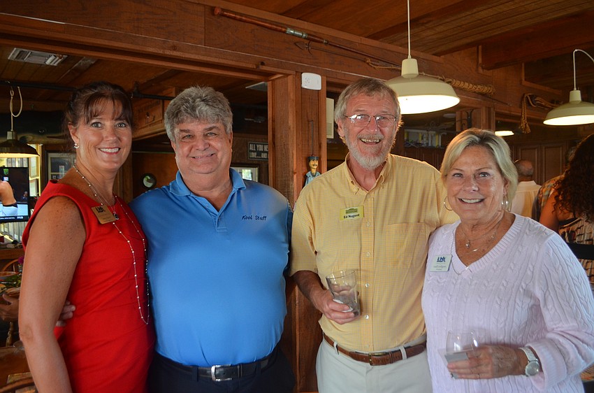 Tammy Halstead of Longboat Key Chamber Board of Directors, Tom Scholz of Kool Stuff, Ed Nugent of Cornerstone and Chamber president Gail Loefgren