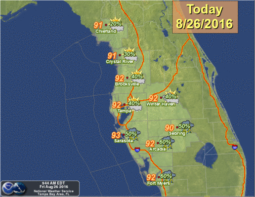 The National Weather Service forecasts a wet weekend for Longboat Key.