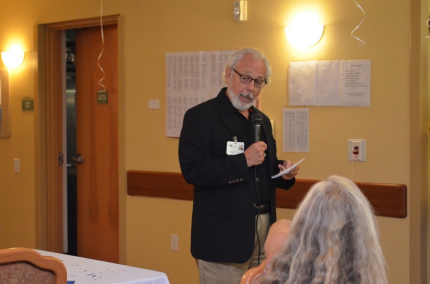 Former Pines of Sarasota CEO John Overton stopped by to see the ladies of the 100+ Club during their Tea Party.
