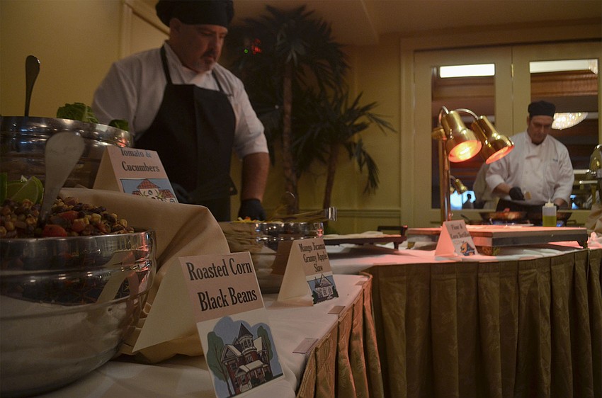 Attendees of the party enjoyed a burger and taco bar.