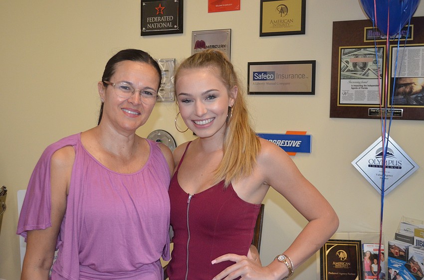 Jacky Voigt with daughter and Miss Teen Sarasota, Noelia, 16 at DiCicco's watch party.