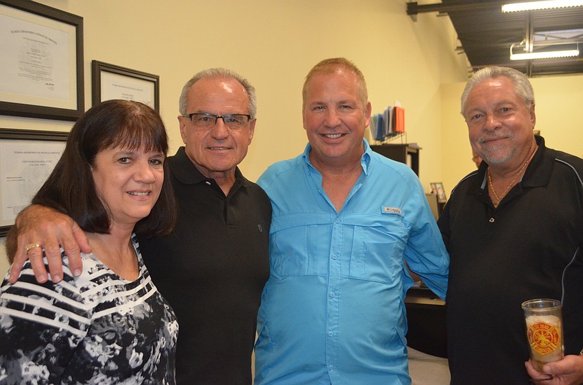 Bev and Dario Valente, Rich Carrier and Harold Joslin at DiCicco's watch party.