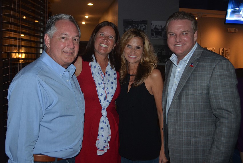 (from left to right) Jon Mast, Teresa Mast, Lori Moran and Mike Moran pose at Teresa Mast's campaign watch party at the Gecko's Grill on Cattleman. Moran defeated fellow Republican Frank DiCicco by over 20%.