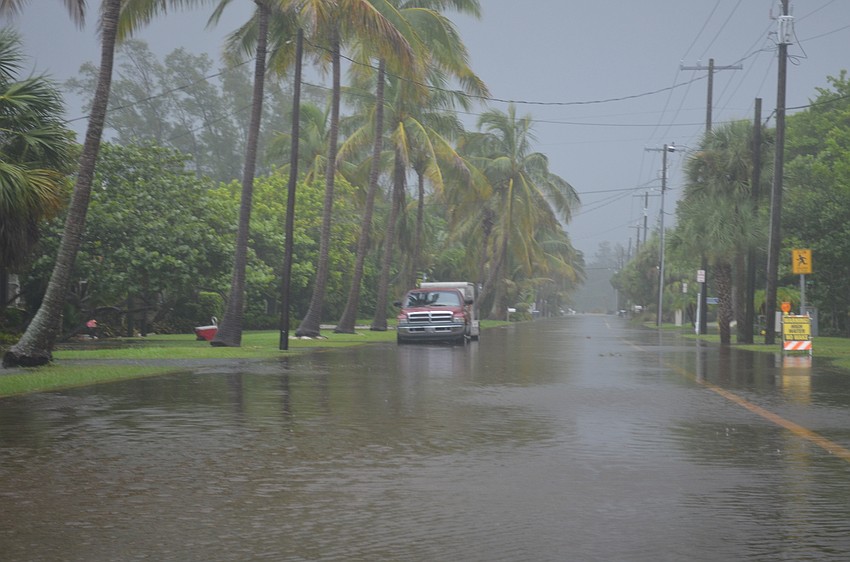 City officials posted signs Thursday warning against trying to drive on Broadway.
