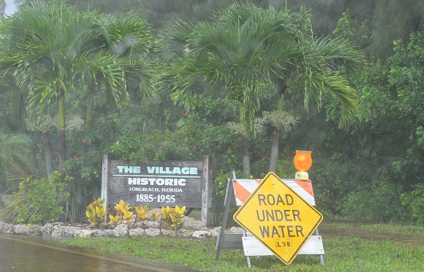 The Village, the lowest-lying area on Longboat Key, quickly flooded Thursday.