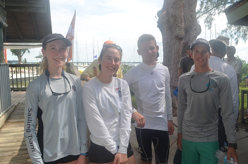 Emily Bornarth, 13 with sister, Katie, 17, Chris Kiener, 17, and Dylan Brazee, 17