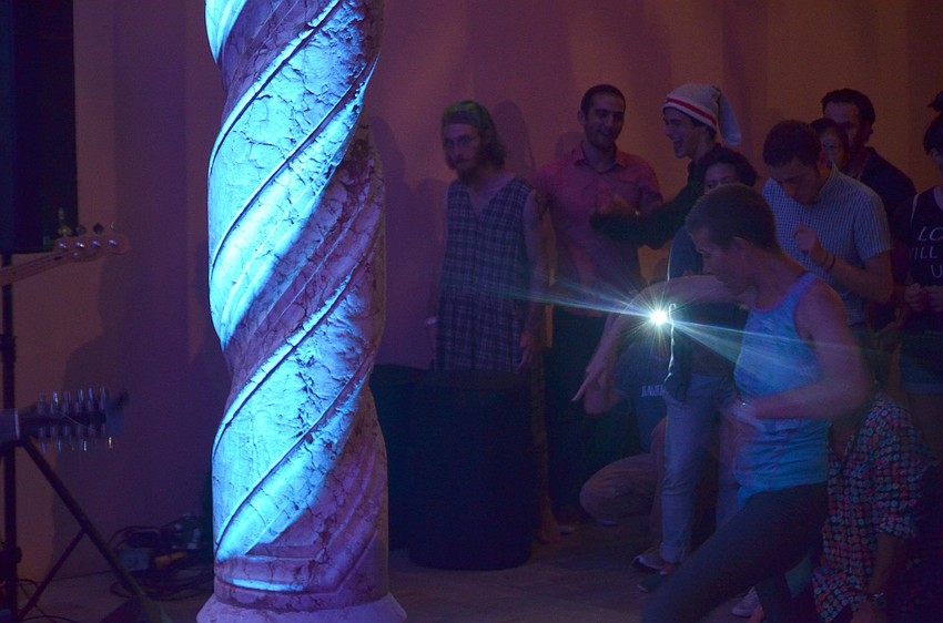 Attendees bounce, twirl and sway to the sounds of Soapbox Soliloquy And The Nimbus Initiative.