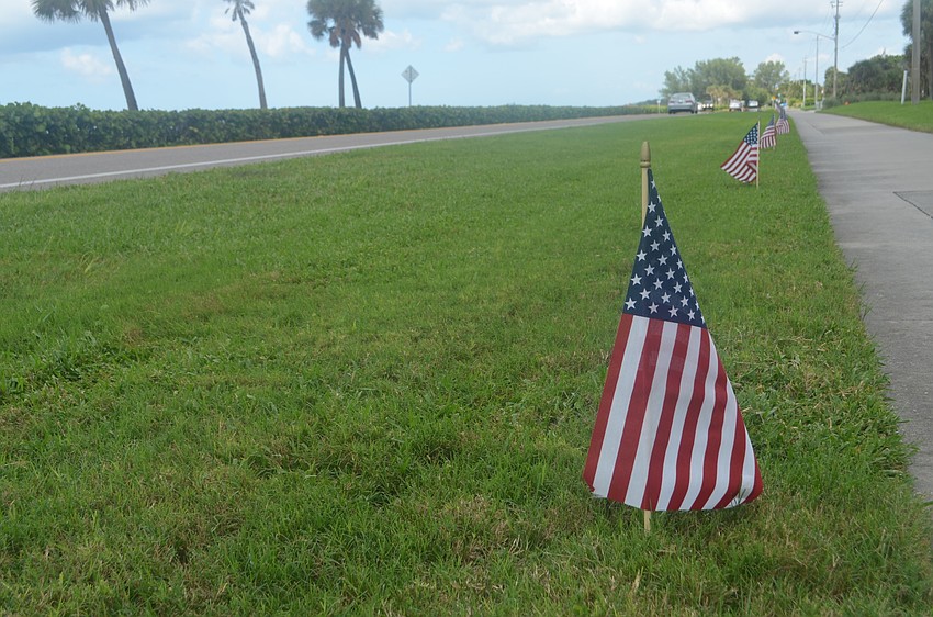 The Longboat Key Public Works Department began lining GMD with American flags on Sept. 9. The flags will be gone by Sept. 12.