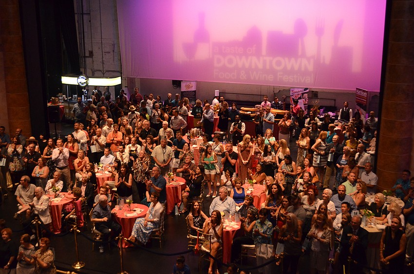 The crowd applaudes after the Sarasota Youth Opera performs.