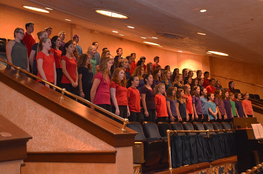 Members of the Sarasota Youth Opera perform for attendees.