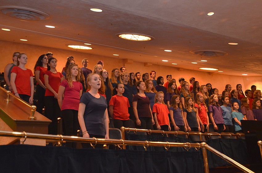 Members of the Sarasota Youth Opera perform for attendees.