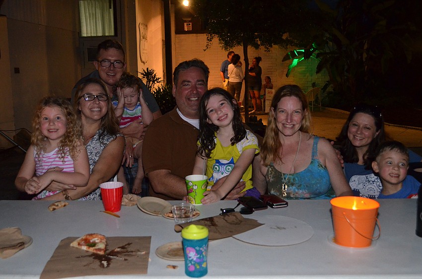 Neighbors Piper, Rae, Mark and Quinn Mulligan with Mike, Daphne and Bonnie Silvestri, Elaine and Elijah Cook.