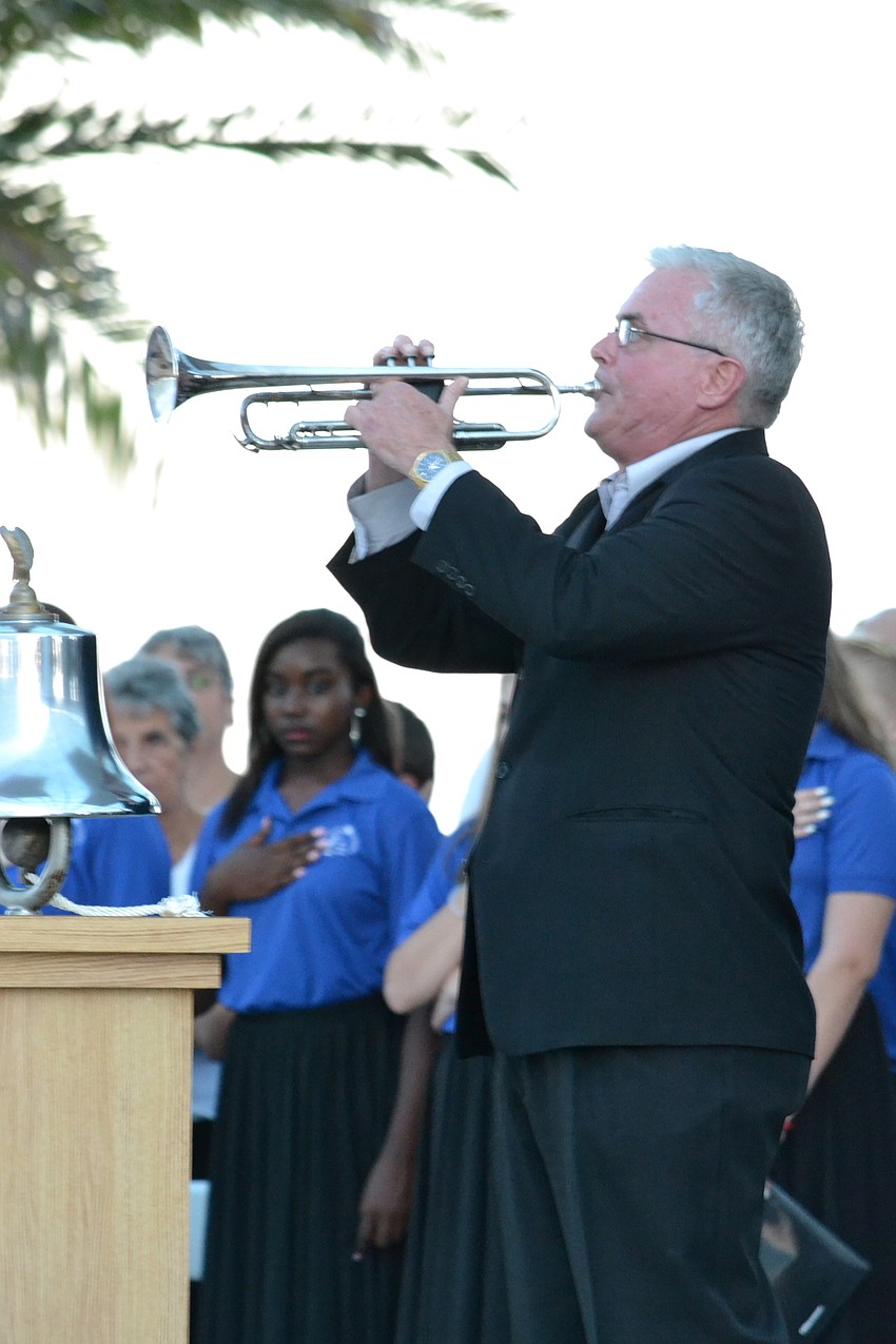Danny Bilyeu closes the ceremony with the performance of TAPS.