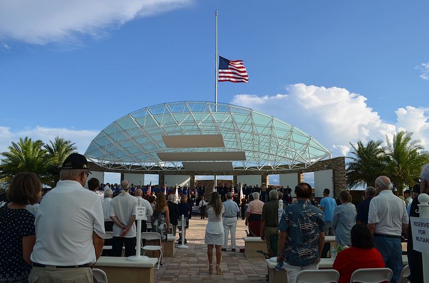 Guests filled the pews of Patriot Plaza at Sarasota National Cemetery to honor the victims of 9/11 Saturday evening.