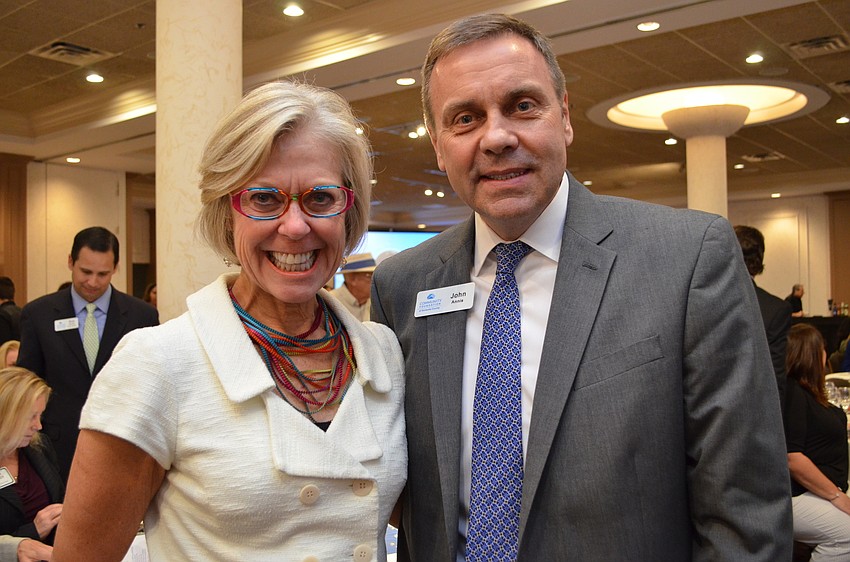 Community Foundation of Sarasota President and CEO Roxie Jerde with Senior Vice President of Community Investment John Annis.