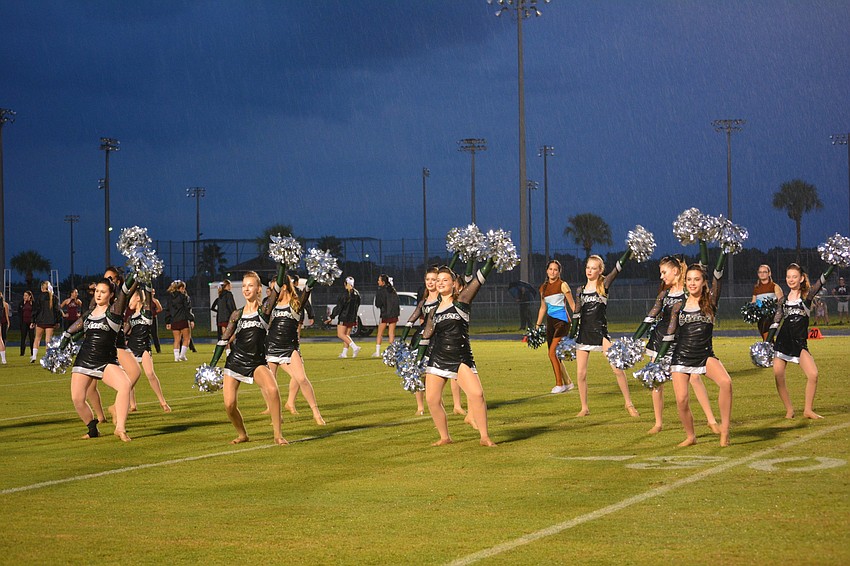 The Lakewood Ranch cheer squad has everyone on their feet.