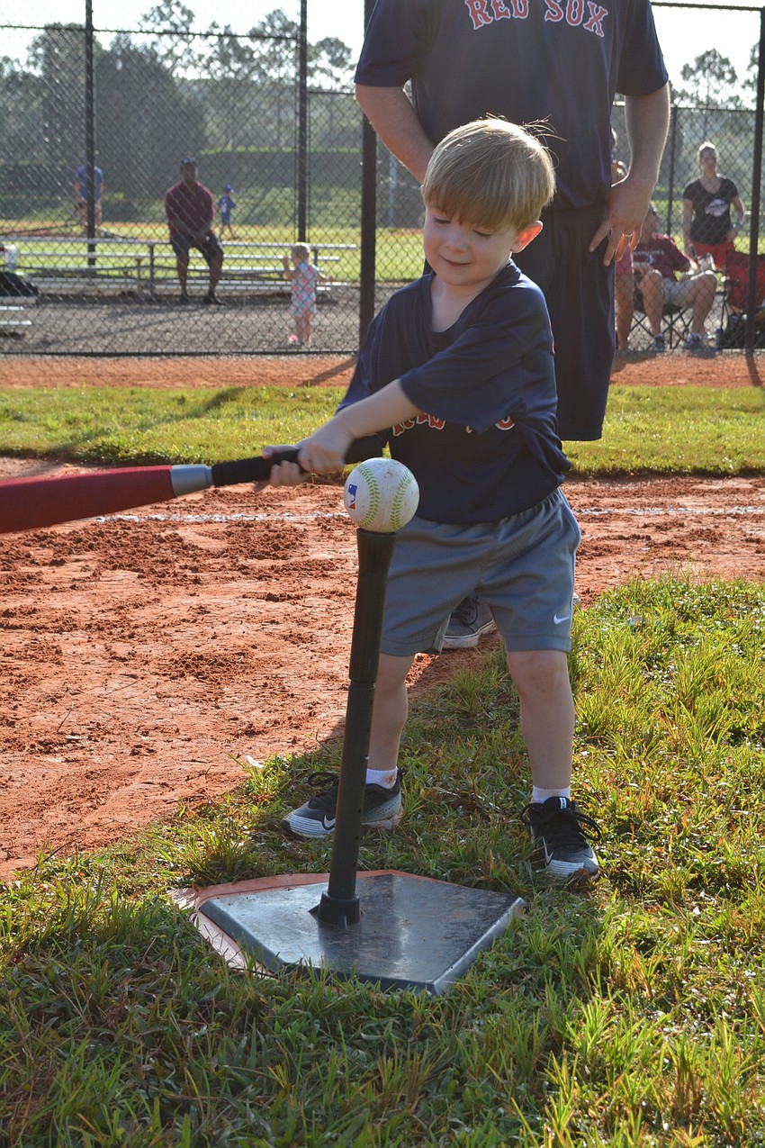 Landry Keller, 3, shows off his skills.