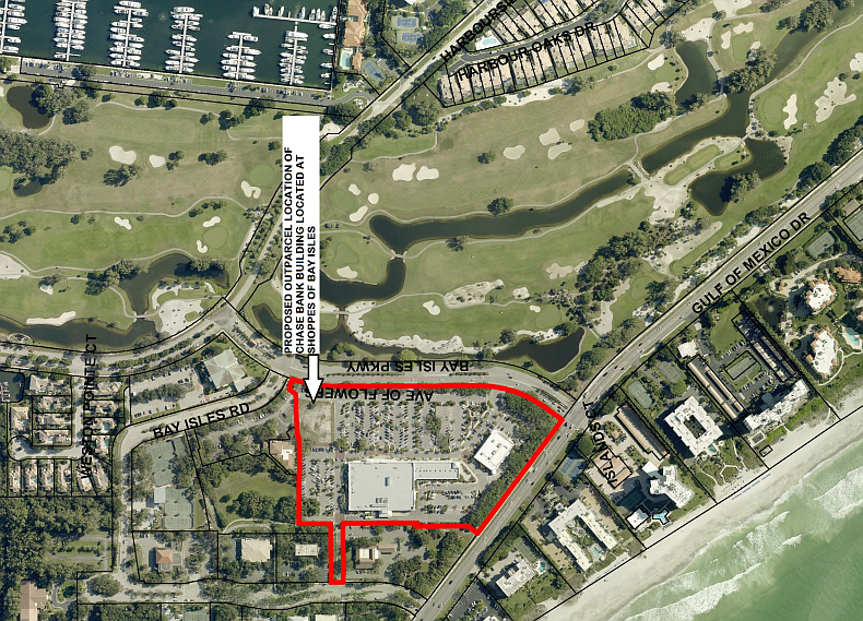 A JP Morgan Chase bank branch planned for Longboat Key has been downsized.