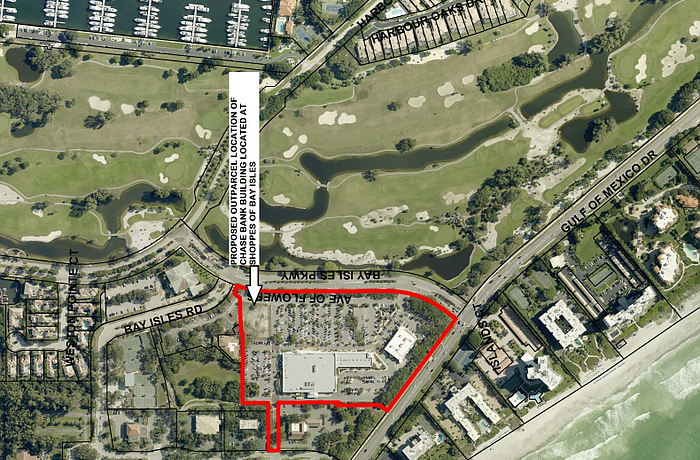 JP Morgan Chase plans new bank site on Longboat Key at the Shoppes of Bay Isles.