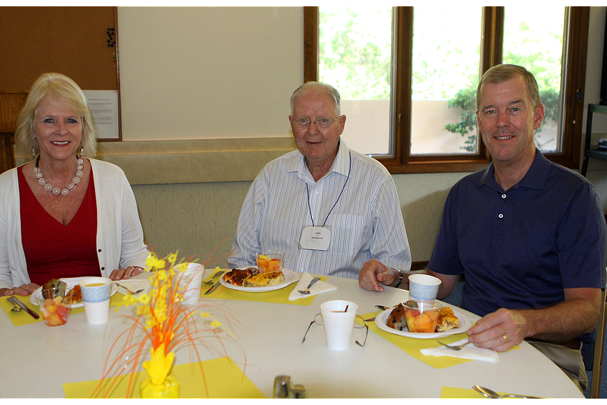 John Redgrave with his daughter-in-law, Joyce, and son Tim at an All Angels by the Sea brunch in 2011.