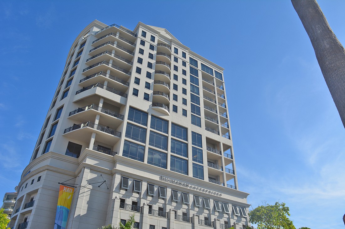 The owner of Plaza at Five Points aims to sell the top floor of the downtown Sarasota building for $12 million.