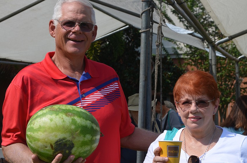 Lakewood Ranch's Rick and Sandy Hahn pick the perfect watermelon.