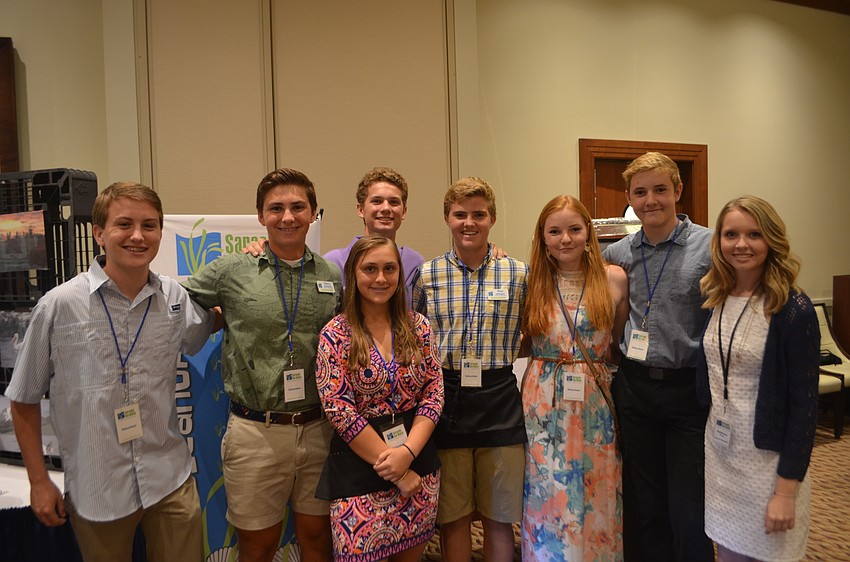 Teen volunteers Will Morton, Harry Schofield, Maddy Schofield, Park Dietz, Finn Johnson, Grace Johnson, Tommy Johnson and Delainey Deitz