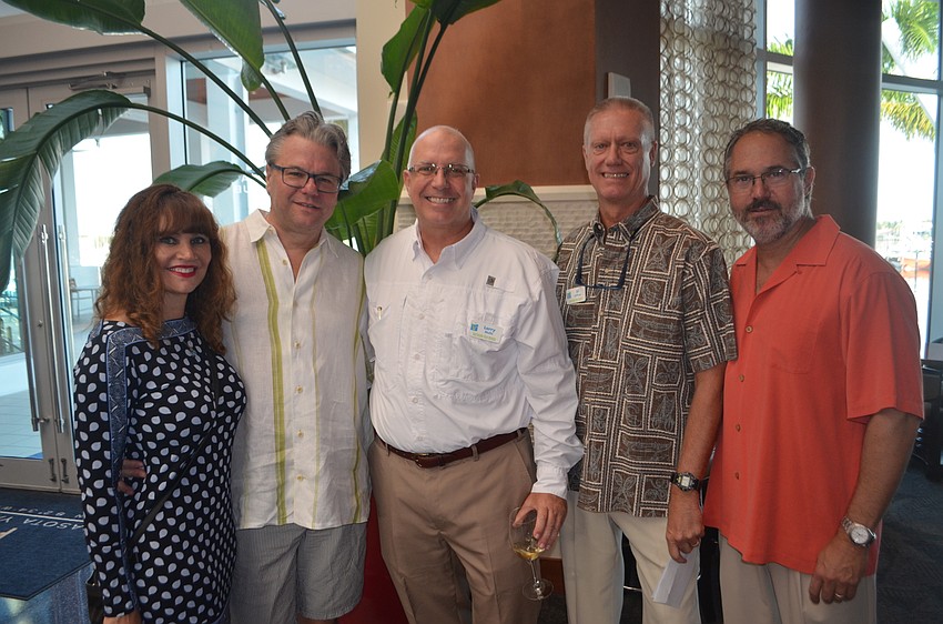 Esther Visuna, Jeffrey Schaefer of event sponsor Ace Hardware, Sarasota Bay Watch president Larry Stults and Sarasota Bay Watch board members Al Jeffrey and Jeff Birnbach