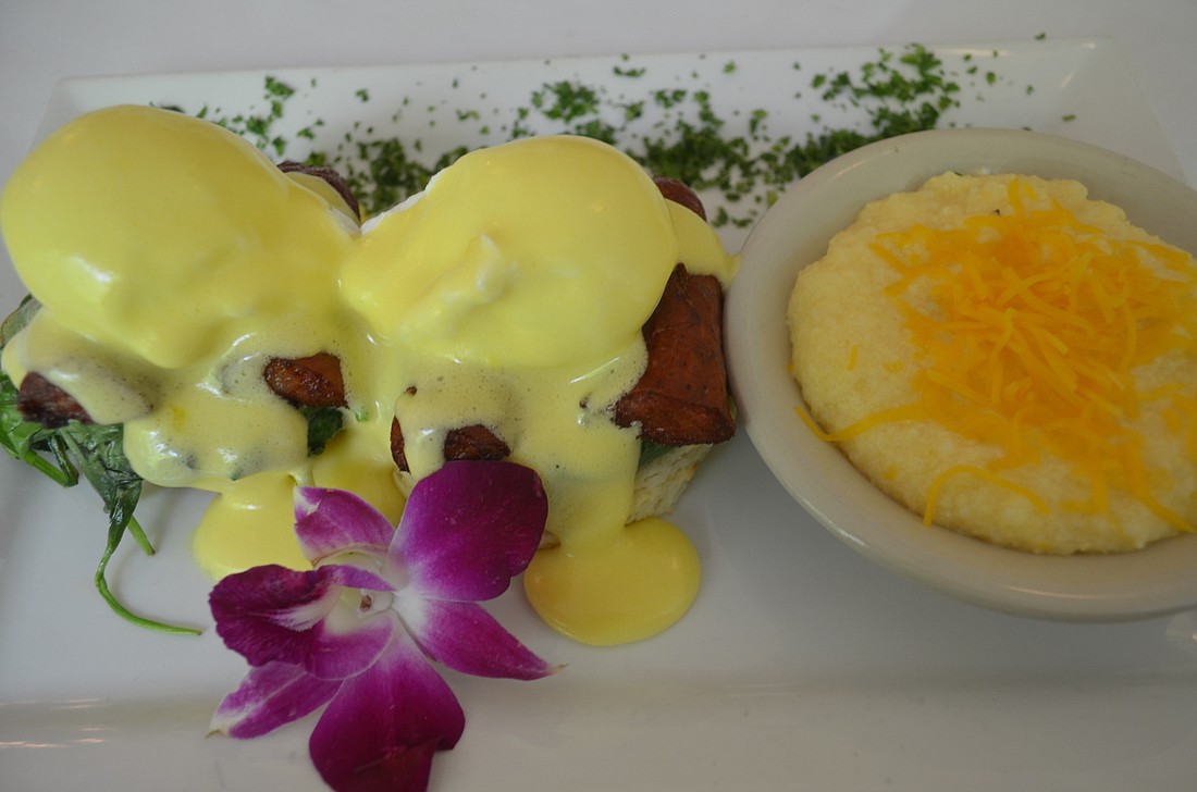 The Butcher Benedict from Harry's Continental Kitchen, which reopens Sept. 29.