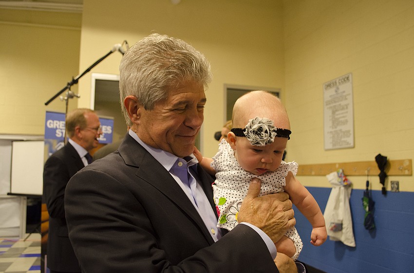 Tom Shapiro with 5-month-old granddaughter Ariella Shapiro.