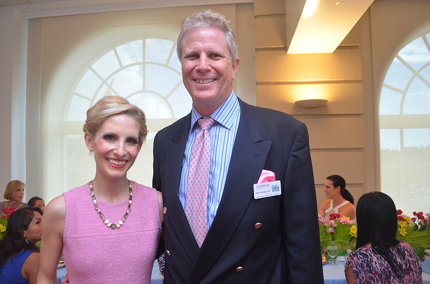 Sarasota Ballet Principal dancer Kate Honea and event sponsor John Leeming of J.L. Brainbridge.