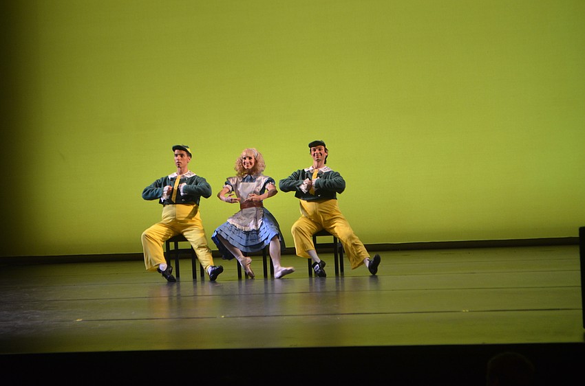 Sarasota Ballet professional dancers Logan Learned, Kate Honea and Alex Harrison performan an Alice in Wonderland themed routine at the second annual Tea & Tutus event.