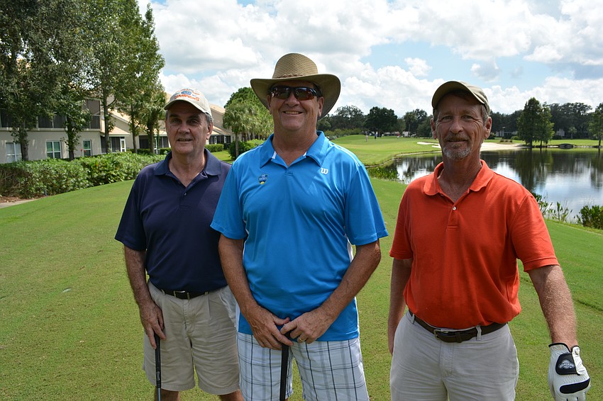 Tara's Tim Breo, Tom Horning and Dave Johnston pose on the first tee.