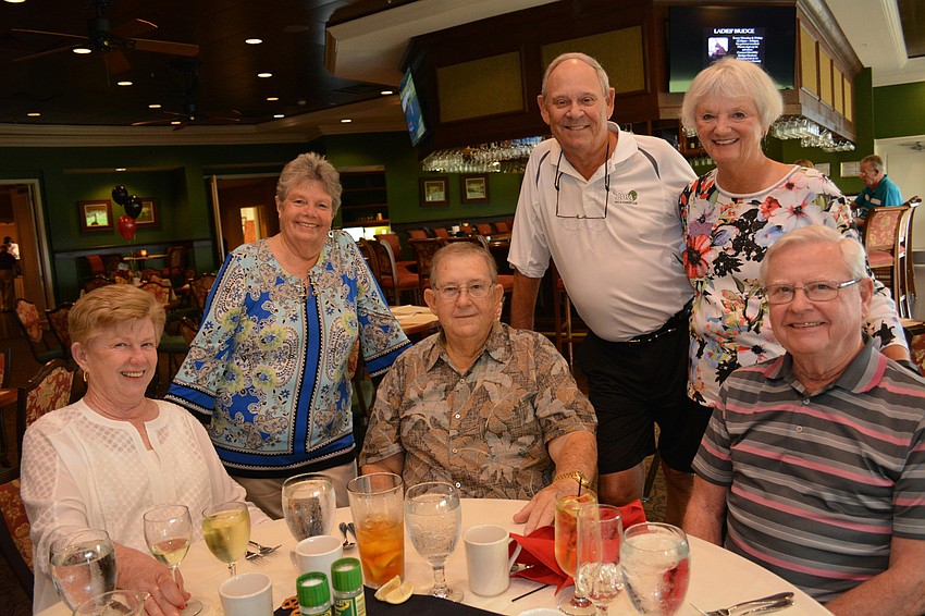 Sitting: Sally and Jim Shuford and Steve Henneberry. Standing: Elaine Henneberry with Jim and Karen Meyer.