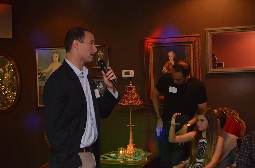 Head of school, Dan Ceaser gives a speech in Rachel Saltzberg’s honor.