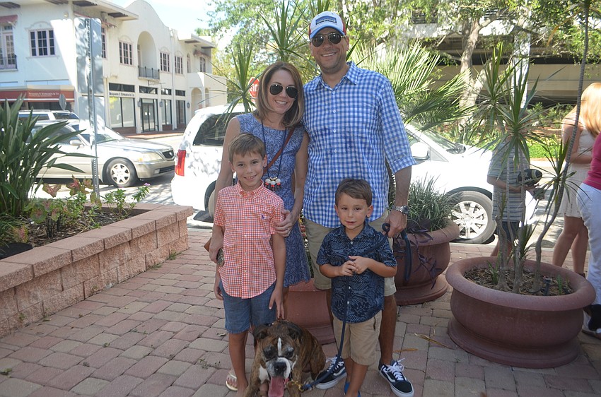 Roscoe Long, 7, with his mom, Melissa, dad, Steve, brother, Arch ,4, and their dog, Trigger.