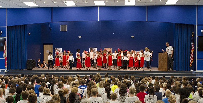Students assembled for a performance Friday, Sept. 30 to celebrate the school's 90th anniversary.