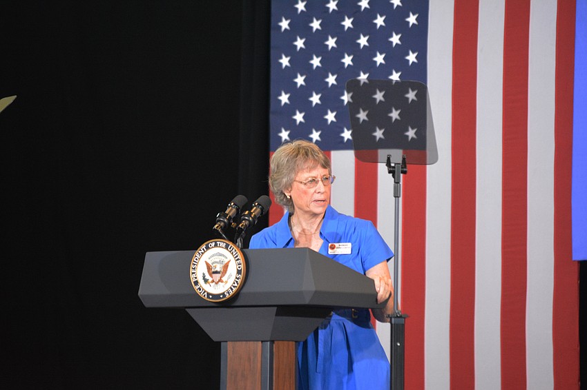 Sarasota County Tax Collector Barbara Ford-Coates, who this year faces  GOP challenger for the first time in eight years, warmed up the crowd.