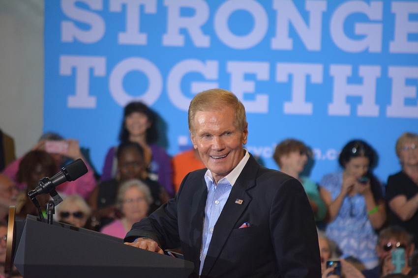 U.S. Sen. Bill Nelson helped introduce Vice President Joe Biden during a rally in north Sarasota Monday.