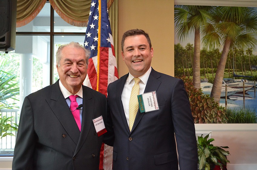 Republican Club of Longboat Key President Joe McElmeel and speaker Christian Ziegler, State Committeeman for the Republican Party of Florida