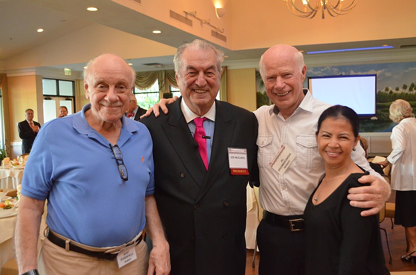 Burt Rosenfield, club president Joe McElmeel,  Al Drombrowski and Bay Nguyen