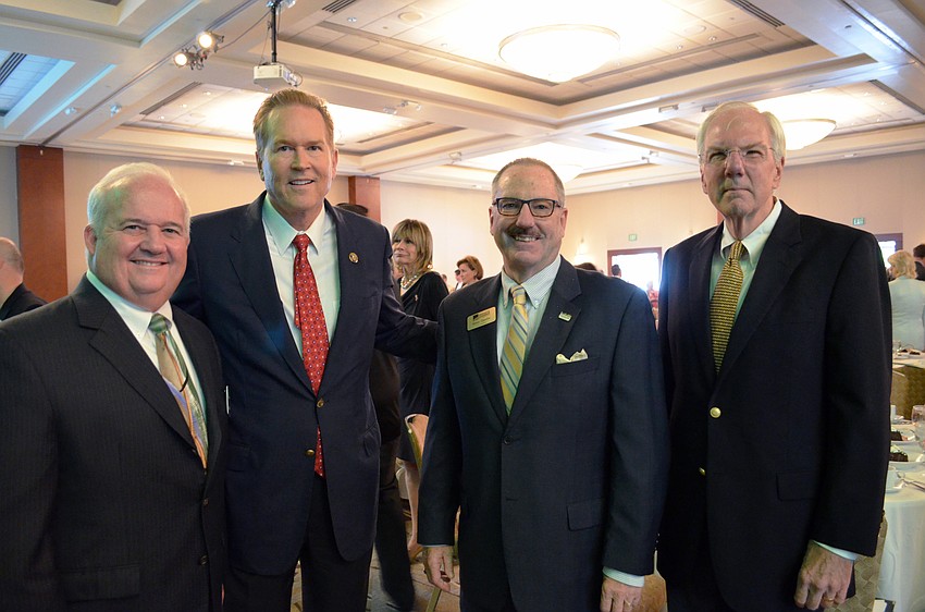Rob Lane, Rep. Vern Buchanan, outgoing Sarasota Chamber President and CEO Steve Queior and John Dart.